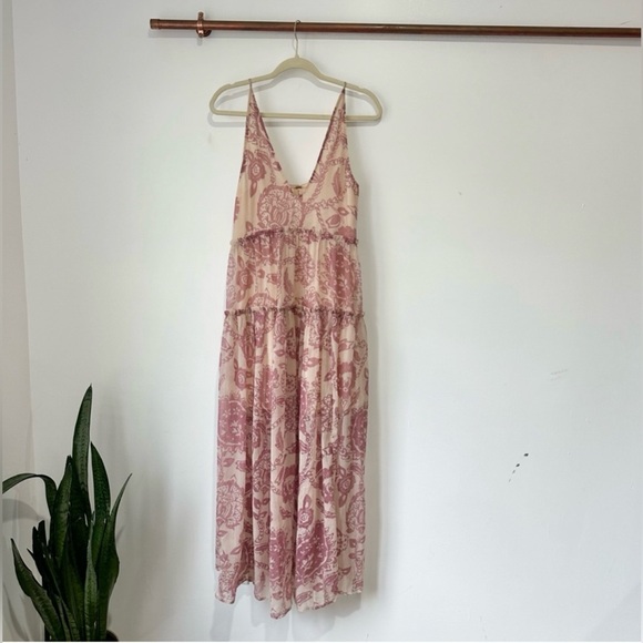 SOLD Free People Julianna Maxi Dress Pink/Cream - Picture 2 of 3